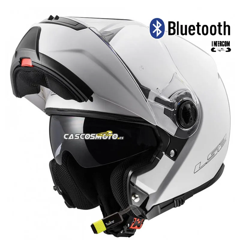 Casco moto modulare LS2 FF325 strobo bianco luminosità interfono Bluetooth  integrato|Helmets| - AliExpress