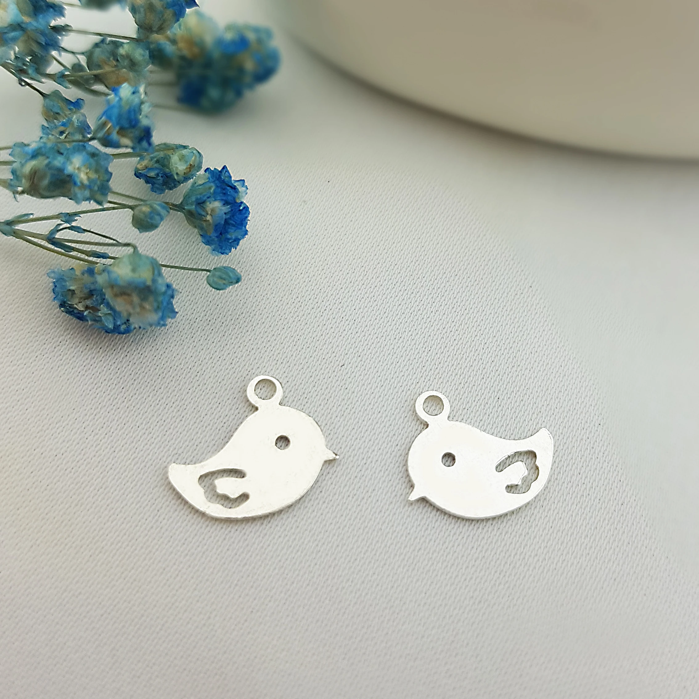 

925 Sterling Silver Bird Charm, Baby Bird Momma Bird Necklace Charms, Silver Birds, Initial Baby Bird, necklace or Bracelet Char