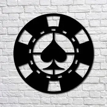 

Металлический декор стен Spade Poker Chip 70x70 cm дизайн интерьера домашнего