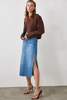 

Trendyol Slits Midi Denim Skirt TWOAW21ET0456