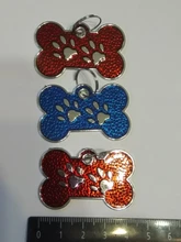 Etiquetas de identificación para perro y gato, colgante con nombre y número de identificación para cachorro, accesorios para mascotas, con brillo de hueso/pata