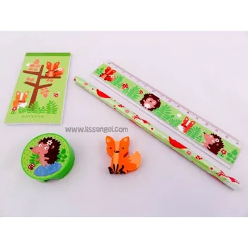 

Set of 5 pieces of stationery Fox and Hedgehog style