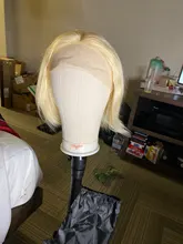 Peluca Bob 13x1 1B 613 cabello humano liso brasileño con encaje frontal, rubio miel degradado, Remy corto prearrancado para mujeres negras