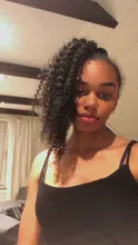 Coleta de pelo rizado Afro, cabello humano Remy brasileño con cordón, coleta Ombre, extensiones de cabello