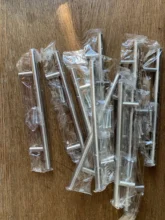 Barra en T de acero inoxidable para puerta alacena, 50mm-450mm, tirador del mango muebles perillas de gabinete, manija del cajón del armario