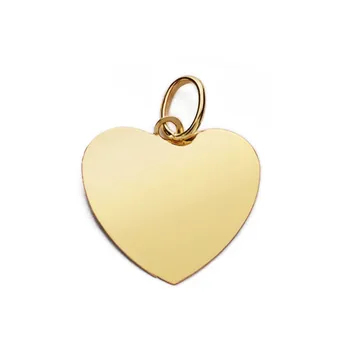 

18k gold pendant smooth heart flat 14mm. [AB4650GR] -Customizable-RECORDING INCLUDED IN THE PRICE