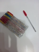 Zwellbe-Paquete de 25/50 Uds. De cepillo para maquillaje de pestañas, desechables, con mango de diamante, varitas de rímel, utensilio de extensión de pestañas