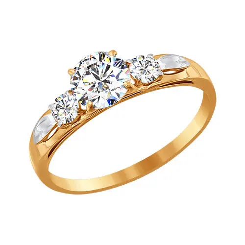 Помолвочное кольцо SOKOLOV из золота со Swarovski Zirconia