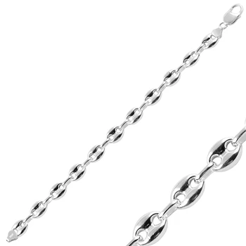 

Silver 925 Sterling 11mm Classic Hollow Sailor Chain Bracelet