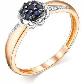

Alcor ring with sapphires and diamonds in red gold