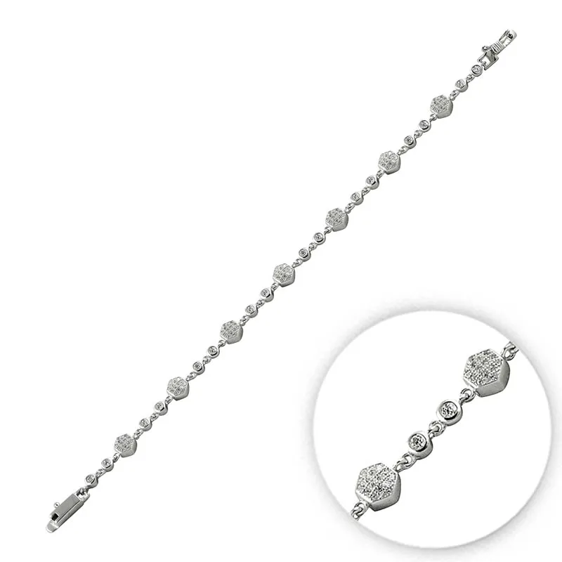 KUTAYDAN 925 пробы серебряный браслет с цирконием