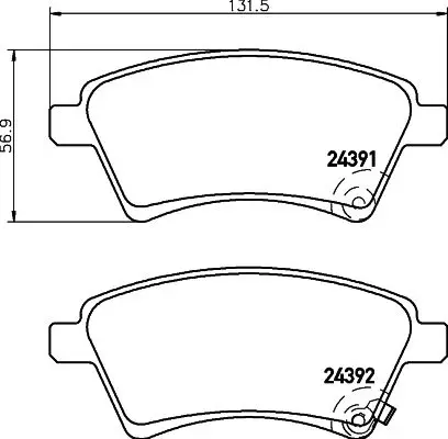 Колодки тормозные дисковые Fiat Sedici1.6-1.9 06/Suzuki SX4 1.5