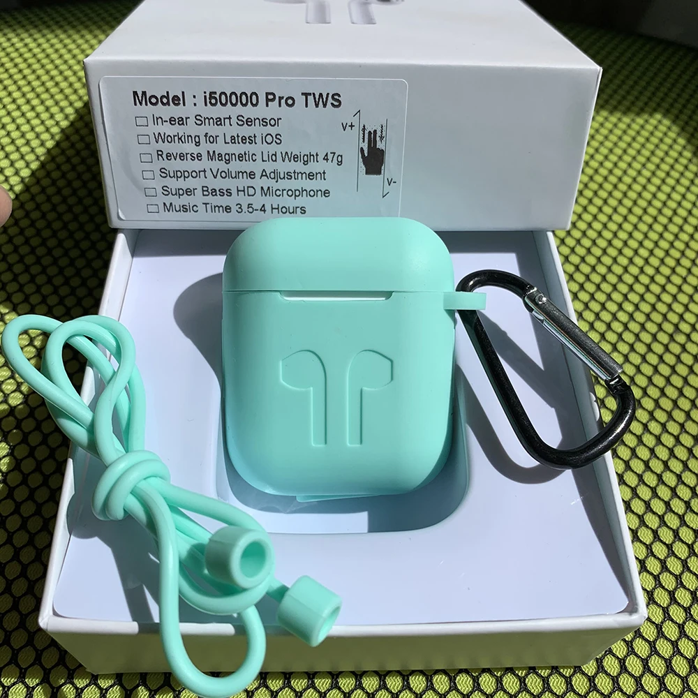 i50000Pro-Green-kits i50000TWS Air2 8D бас всплывающем окне Беспроводное зарядное устройство Bluetooth гарнитура 1536UPK W1 чип i200 i2000 i5000 i500 i1000 i800TWS - Цвет: i50000Pro-Green-kits