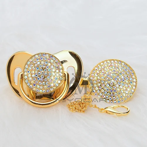 MIYOCAR bling горный хрусталь красочные красивые соски и держатель для соски-пустышки набор пустышки пустышка цепи SGS пройти BPA бесплатно AC - Цвет: AC-8   6-18M