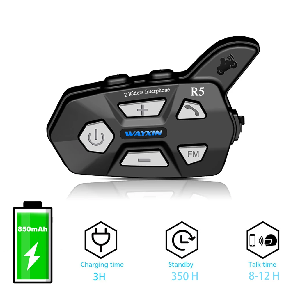 WAYXIN 2 шт. Bluetooth Интерком всадника FM мотоциклетный Шлем 1000 м мото домофон шлем
