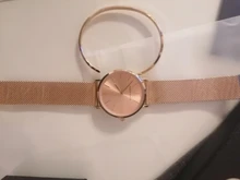La Rosa Oro 1 Set pulsera reloj del cuarzo de Japón creativo diseño impermeable de malla de acero inoxidable relojes reloj femenino