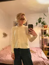 Knitted Cardigan Autumn Womens Coat New Base-Shirt Polos-Neck Inside