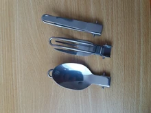 3 uds 1 set portátil al aire libre Camping viajes Picnic plegable de acero inoxidable cubiertos cuchara tenedor cuchillo vajilla envío gratis
