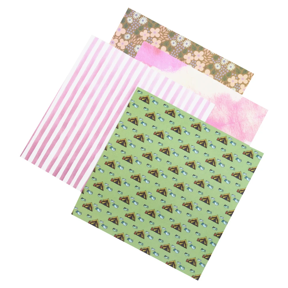 Kreatives Vintage-Blumenmuster Scrapbook-Dekorpapier aus den 1960er Jahren, 6 Zoll, doppelseitig, Origami-Junk-Journal-Hintergrundpapier – Detail 16