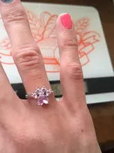 Anillos de Compromiso con diseño de Pata de Gato para mujer, anillos elegantes de circonia cúbica rosa para mujer, joyería de boda para mujer