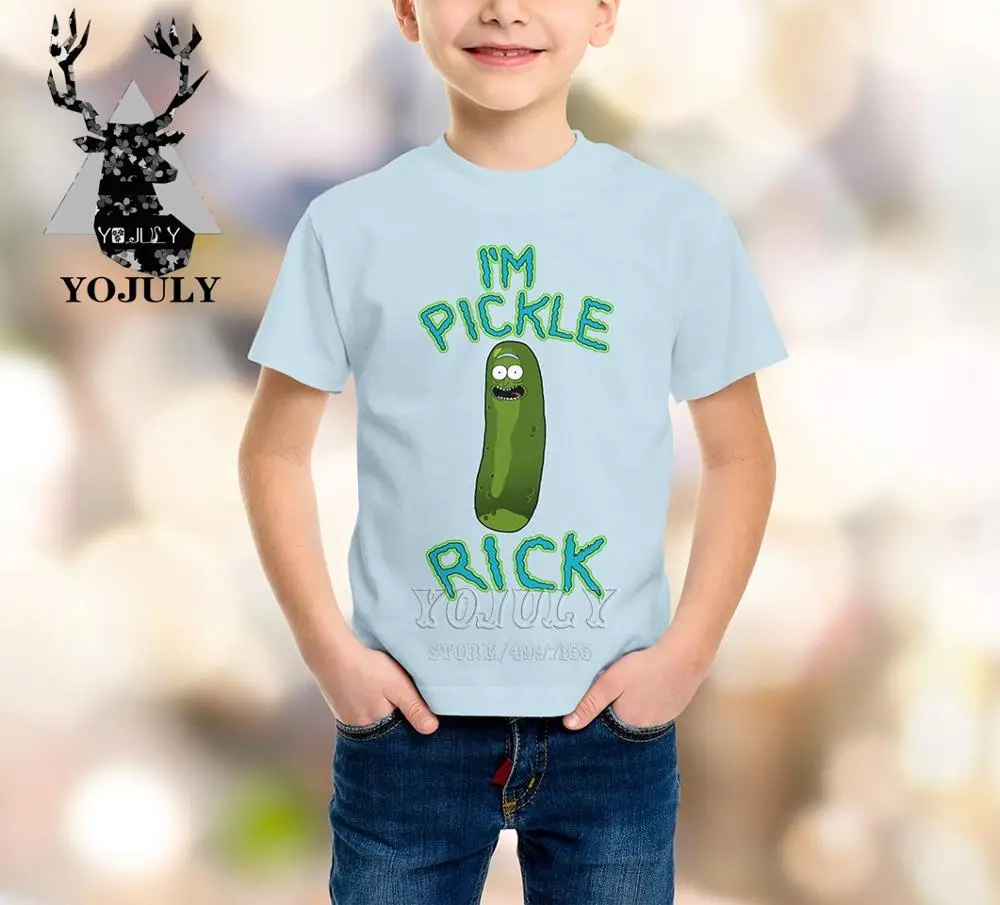 YOJULY/детская одежда футболка с 3D принтом pickle rick Одежда для больших детей летние модные футболки для мальчиков и девочек-подростков с круглым вырезом A383 - Цвет: 12