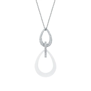

Silver Pendant with ceramics and cubic zirconia sunlight sample 925