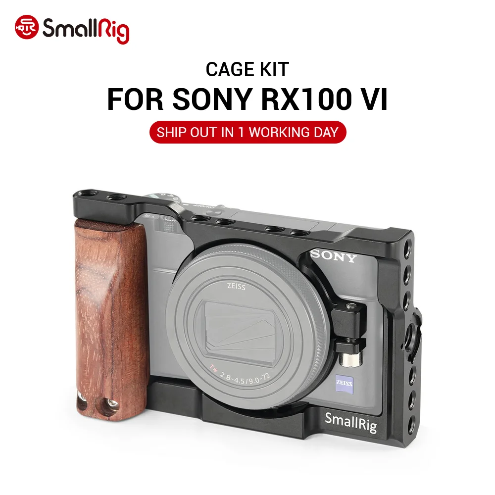 Клетка SmallRig для цифровой зеркальной камеры Sony RX100 VI с деревянной ручкой rx100 m6