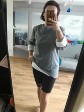 Suéter de punto de manga larga talla grande para mujer