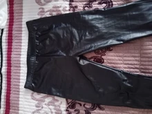 Fitness Leggings Push-Up-Light Faux-Leather Black Sexy High-Waist Plus-Size Women Casual