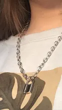 Cadena de eslabones Punk para mujer, colgante con candado de color dorado y plateado, joyería Punk