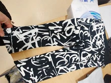 LETSFIND marca de moda de invierno de las mujeres de talla grande pantalones 3D LETRA DE garabato elemento Digital de impresión de alta cintura suave polainas