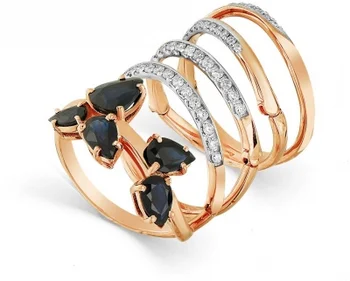 

Master brilliant ring with sapphires and diamonds in red gold