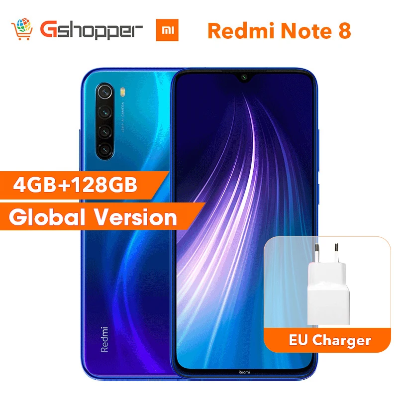 Redmi Note 8 смартфон с восьмиядерным процессором Snapdragon 665 ОЗУ 4 Гб ПЗУ 128 ГБ 48 МП 6 3