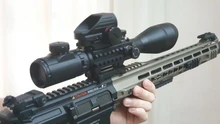 Fire Wolf-Mira iluminada telémetro para caza, rifle de retícula holográfica, visor de 4 retículas, láser rojo de 20 mm, ideal cacería, 4-12x50