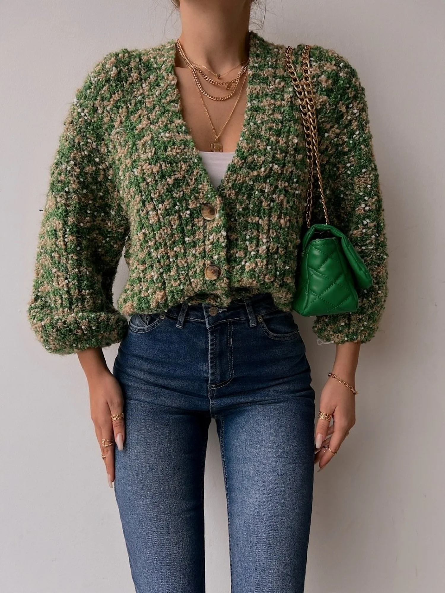 Cárdigan De Punto Grueso Para Mujer - Manga Larga, Con Bolsillos, Ideal Para El Otoño E Invierno, 100% Acrílico