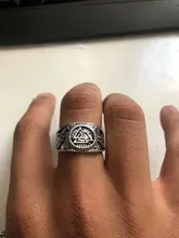 Anillo de Mitología nórdica gótico vintage para hombre y mujer, sortija con insignia antigua nórdica, joyería de moda