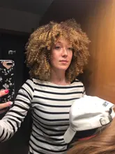 Pelucas Afro rizadas de pelo corto con flequillo para mujeres negras, cabello sintético africano sin pegamento, Cosplay, Lizzy de alta temperatura