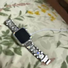 Correa de diamante para Apple Watch SERIE DE gomillas 6, 5, 4, 3, 2, 1, mujer, iWatch 6, 44MM, 40MM, 42MM, 38MM, pulsera de acero inoxidable