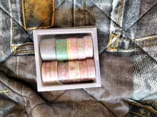 Juego de 10 unidades de cinta Washi negra y dorada, cinta adhesiva Vintage con diseño de galaxia, cinta adhesiva decorativa, pegatina para álbumes de recortes, papelería y diarios