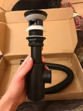 Drains Sink Basin Siphon P-Trap-Pipe Bathroom Bottle-Trap Pop-Up Waste Brass Black 