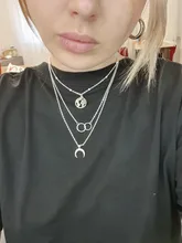 Colgante Retro de Luna y mapa del mundo para mujer, collar de oro Colodr multicapa, accesorios de joyería para fiesta