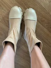 Botas de calcetín negro para mujer, zapatos góticos Punk, botines de plataforma, media blanca, novedad de 2020