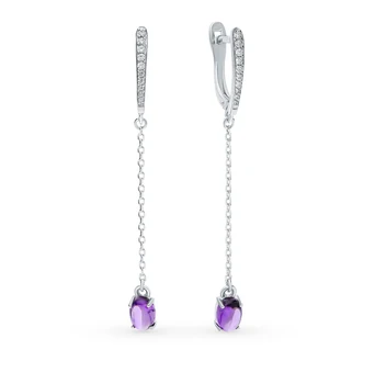 

Silver earrings with cubic zirconia sunlight sample 925