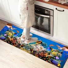 Else синий аквариум под морем мир 3d принт Нескользящая микрофибра кухня счетчик современный декоративный моющийся коврик