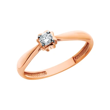 

Gold ring with diamonds sunlight sample 585