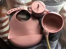 Juego de 5 uds. De cuencos de silicona para bebé, juegos de vasos, sin BPA, cuchara impermeable, alimentación antideslizante, tazón de silicona, vajilla, productos para bebé