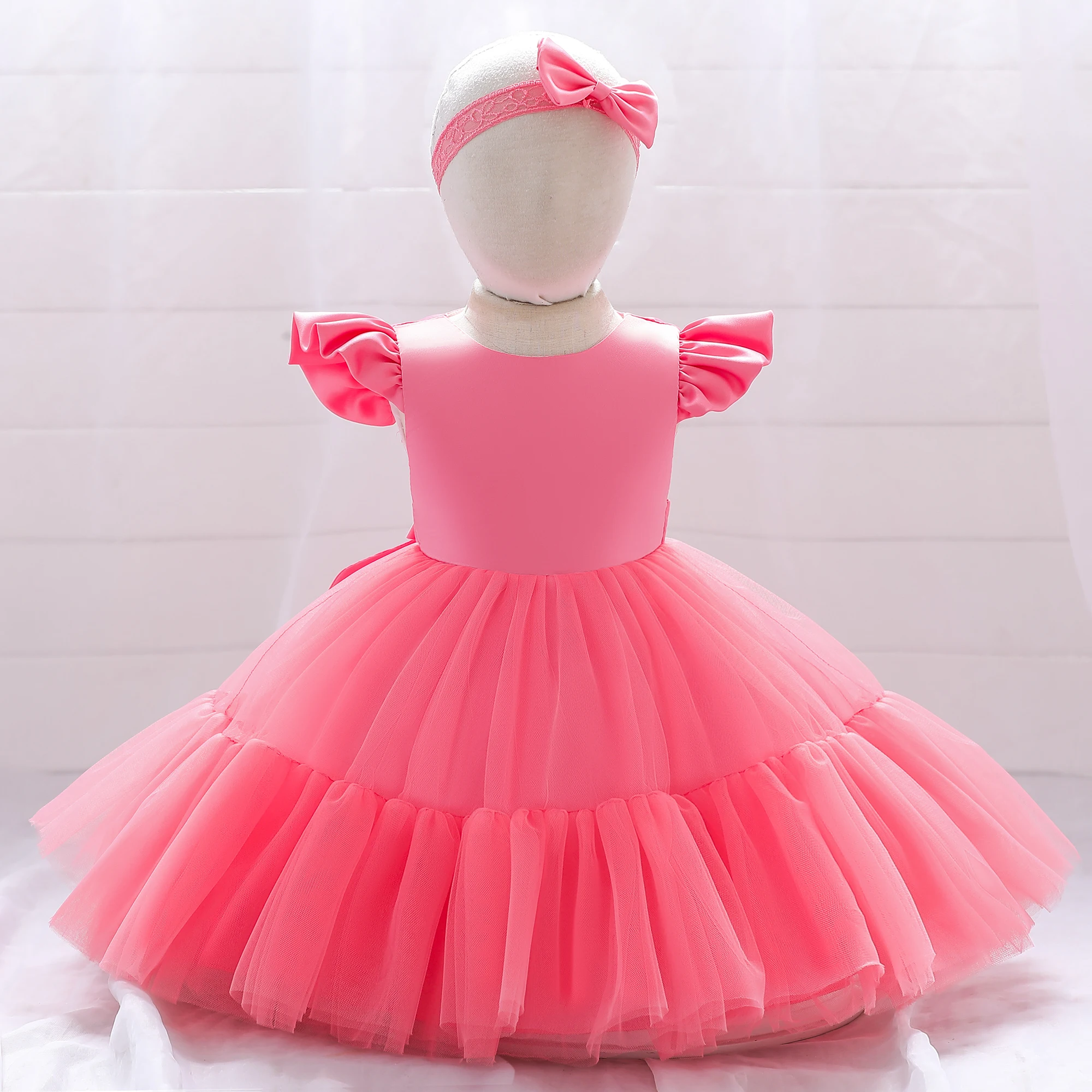 criança do bebê vestido da menina de casamento fofo festa de aniversário rendas vestido de princesa crianças primeiro comunhão arco roupas vestidos