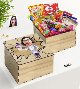 

Tailor-made In Wooden Box for Women Chef Caricature Of Nostalgic Lezzetler Gift Seti-2