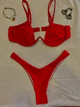 Conjunto de Bikini brasileño sin relleno para mujer, bañador Sexy de estilo vendaje de 4 colores, triangular, envío directo