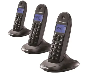 

MOTOROLA C1003LB + BLACK TRIO CORDLESS PHONE